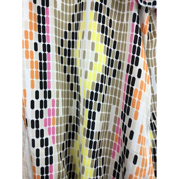 Jennifer Lloyd Womens‎ XL Mock Neck Top Multicolor Geo Print Peplum Hem - Picture 2 of 4